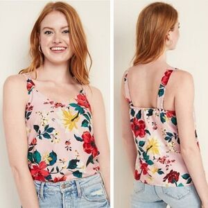🍑Old Navy Pink Floral Sateen Sleeveless Cami Top XLarge